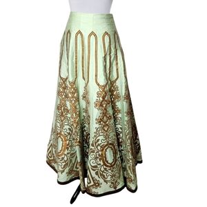 Elegant Green and Gold Lehenga Voluminous Skirt with Petty Skirt‎